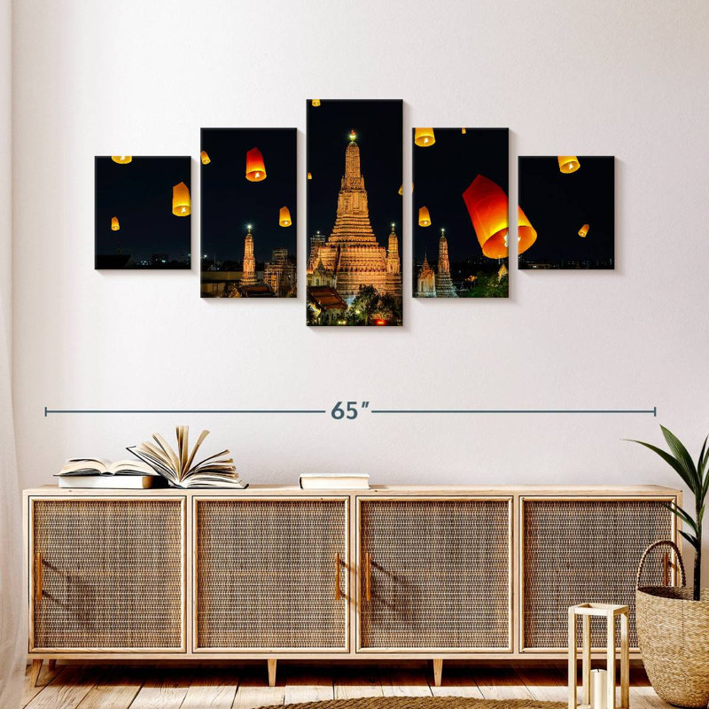 Festival de lanternes Wat Arun, H 24 po x l 55 po