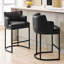 Tabouret de bar 36 po avec siège rembourré en similicuir noir 36 po-130629516