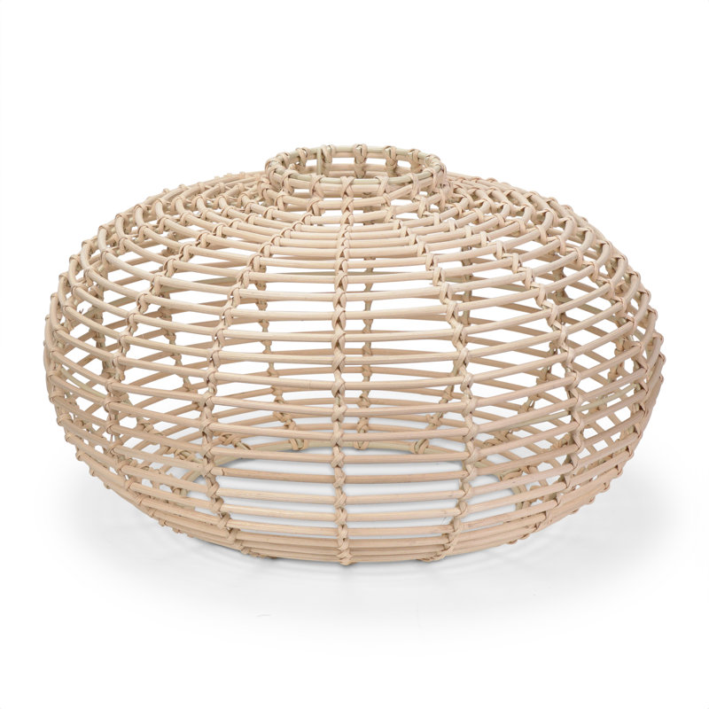 20cm H Rattan Dome Pendant Shade ( Clip On ) in Beige