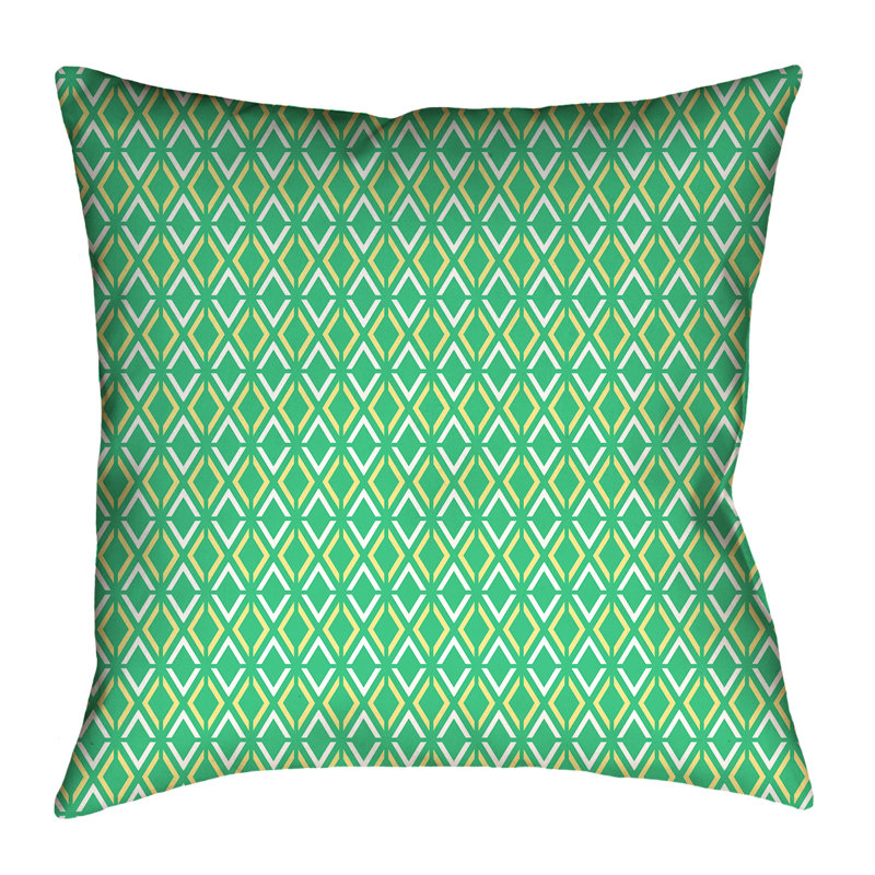 Housse de coussin Katelyn Elizabeth, Simili suède, Vert / Jaune