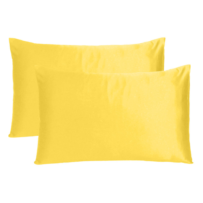Taies d'oreiller en satin, Grand, Chrome citron