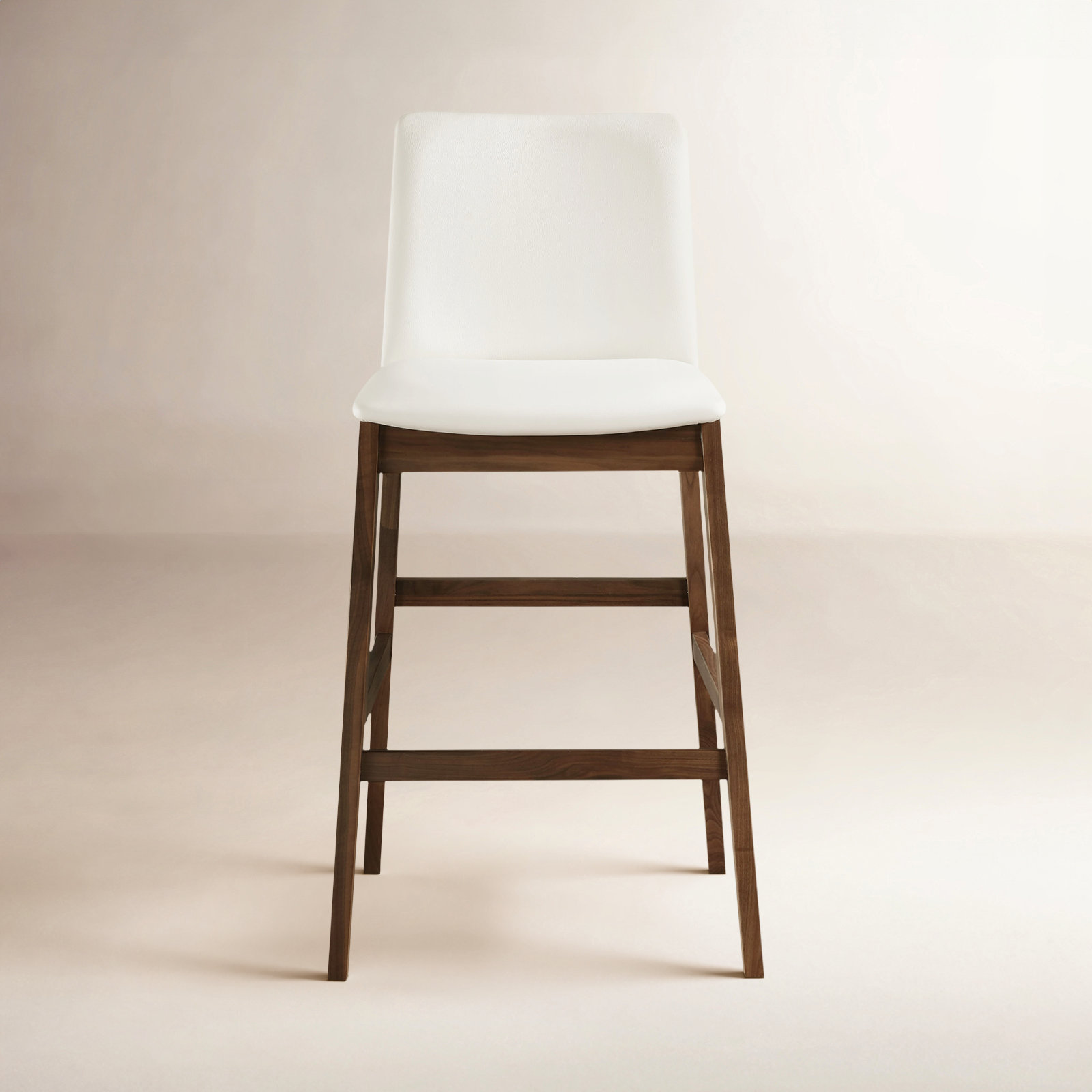 Anrey Counter Stool White PVC, Walnut, Bar Stool (30” Seat Height)