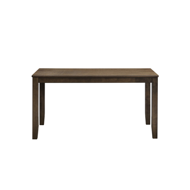 Rectangular Walnut - Toned Contemporary Dining Table Constructed Of Solid Rubber Wood And With Synthetic Leather, 35 In Depth, 59 Width, 30 Height, 50 Lb Weight, 100 Lbs Suitable Load Shaded,