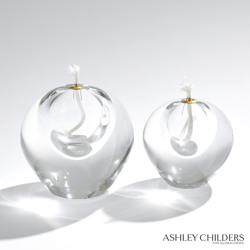 Daphne Oil Candle-Clear-Sm, 5.25" H x 5.5" W x 5.5" D