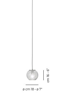 Oto 1 - Light Pendant, 83" H x 5" W x 5" D, Crystal Striped Glass