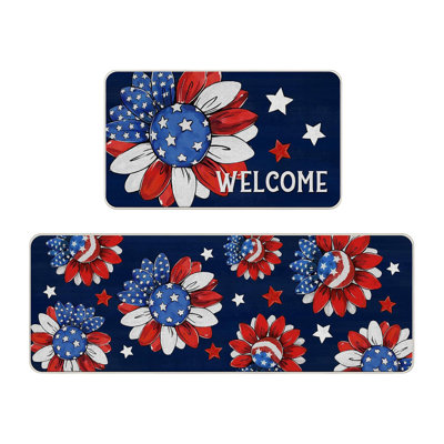  Bath Mat Rugs Independence Day Decorative Floor Mats Kitchen Dirt Counteractive Floor Mats Two Piece Set Bathroom Defend Slip Floor Mat Set