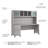 Paelynn 72” Office Desk with Hutch, Drawers, Computer Office Desk with Storage, Modern Wood, Platinum Gray-1794636231