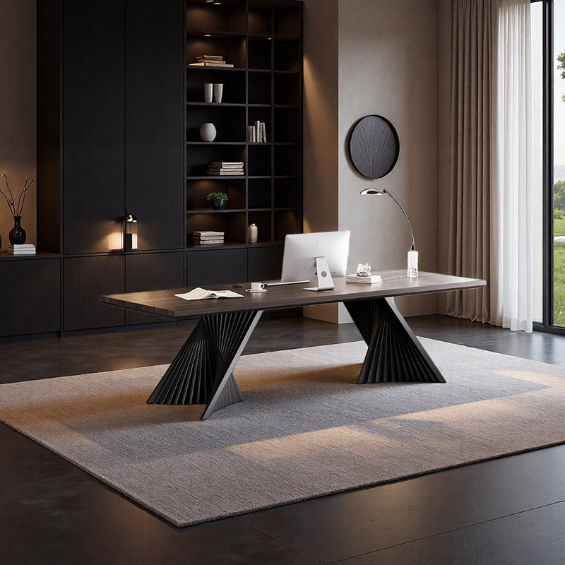 Bureau spacieux et bureau à bords raffinés, H 28,74 po x l 55,12 po x P 27,56 po