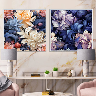 Cutrer - Ensemble de 2 collages carrés floraux