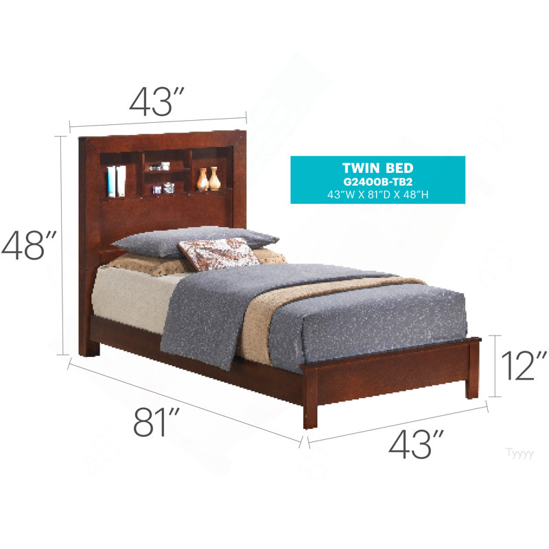 Lit simple transitionnel en cerisier pour espaces confortables, Cerisier, Lit simple
