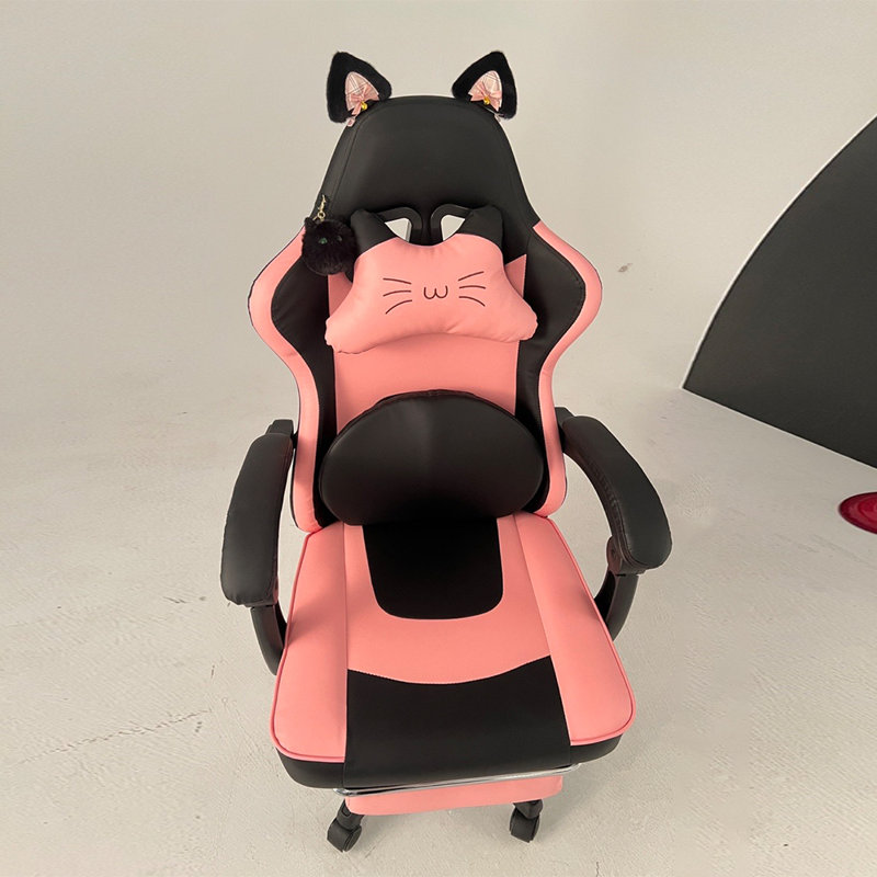 Metro Lane Adjustable Reclining Ergonomic Swiveling PC & Racing Game Chair in Black；pink