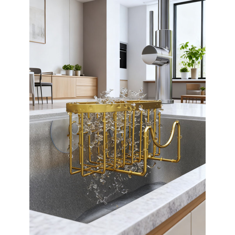 Porte-éponge en acier inoxydable multifonctionnel en forme de M, méthodes d'installation double, drainage rapide et organisateur d'évier de cuisine peu encombrant