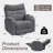 35''W Modern Power Swivel Rocker Glider Nursery Recliner with Massage and Heating,Arm Storage and Cup Holder-1421686985