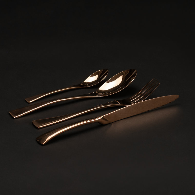 Housley 24 Piece 18/10 Stainless Steel Cutlery Set, Service for 6, Rose Gold