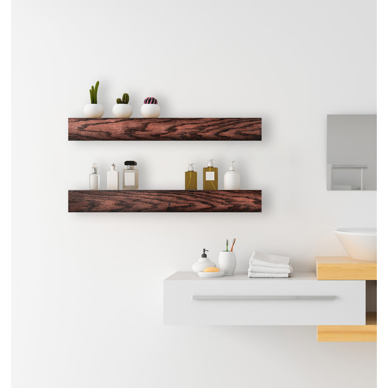 Tablette flottante 2 pièces Jaid, Cerise noir, H 5 po x l 34 po x P 5 po