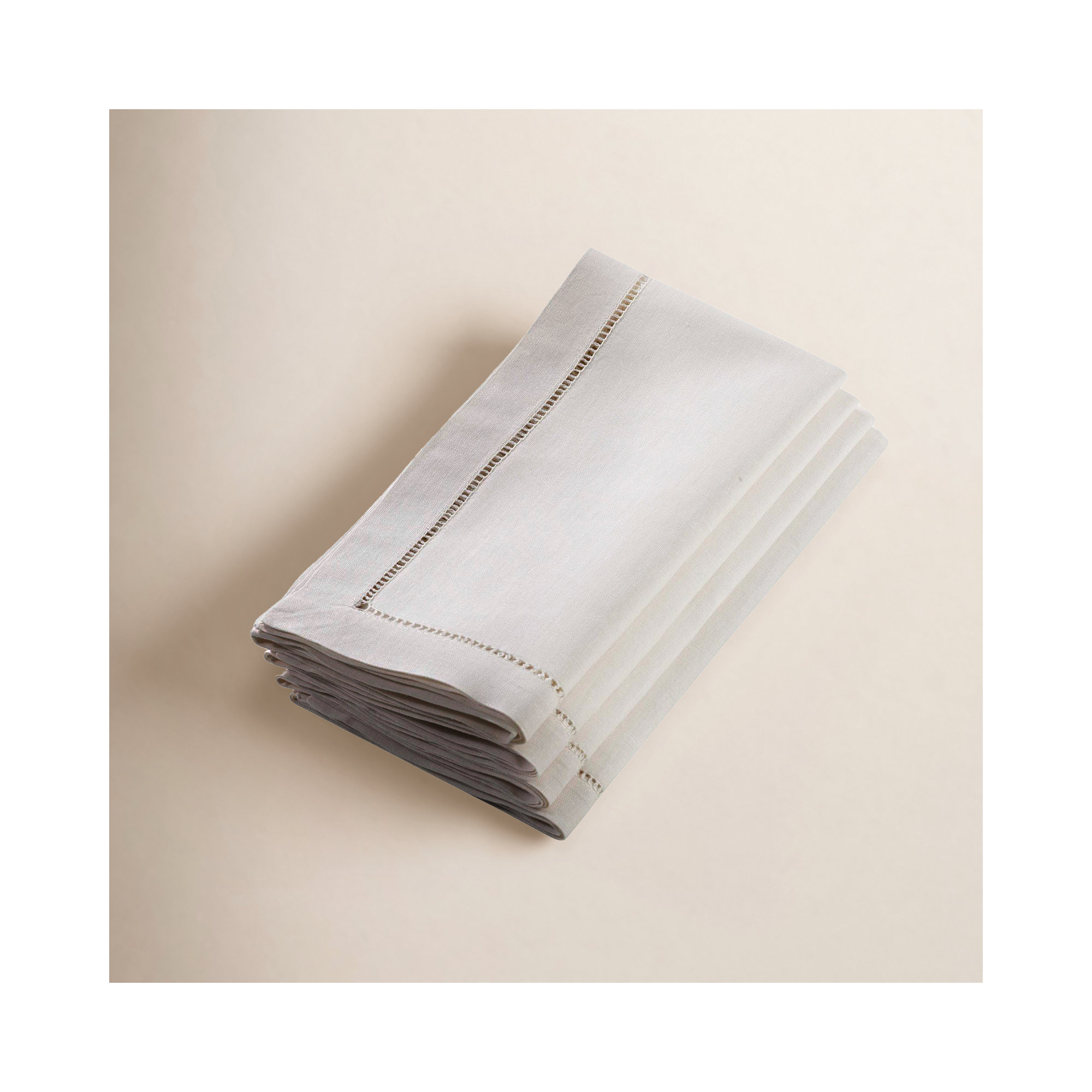 Gelder Linen Blend Napkin, 18" W x 18" L, White