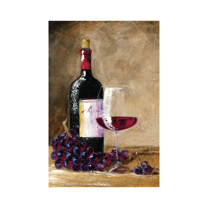 «Afprès Wine» par Malenda Trick - peinture sur toile tendue, H 60 po x l 40po x P 1,5 po