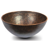 13" Round Hand Forged Old World Copper Vessel Sink