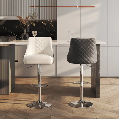 Vera - Modern Adjustable Swivel Barstools Set Of 2