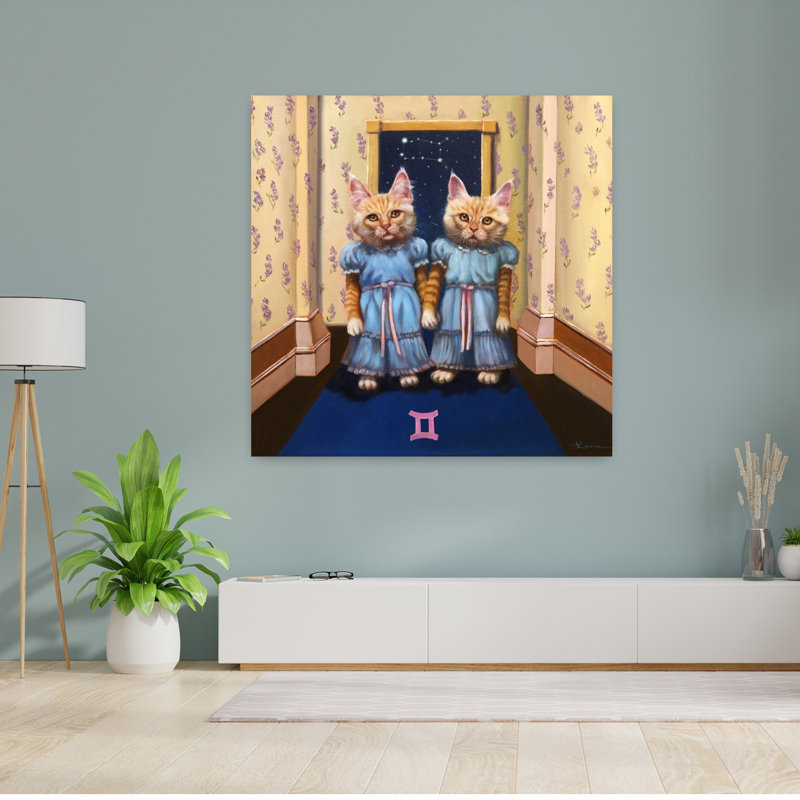 Art urbain contemporain de chat Gemini, H 48 po x l 48 po