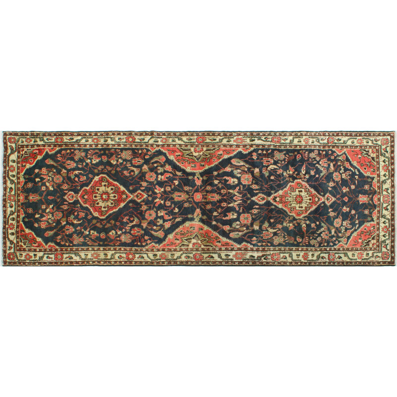 Fazia One-of-a-Kind 3'6" X 10'10" 1980s Runner Wool Area Rug Rust
