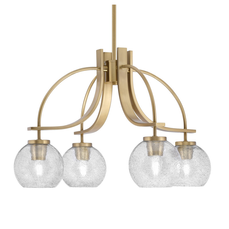 Lustre Cavella Light, H 14,75 po x l 25 po x P 25 po, Laiton New Age, 4