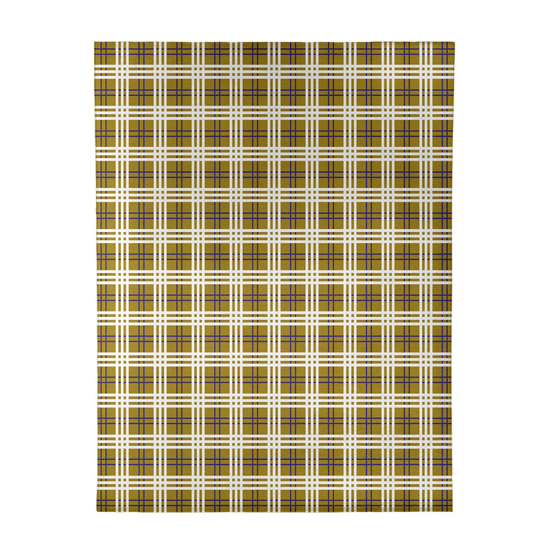 Tapis jaune à carreaux, Rectangle 9 pi x 12 pi