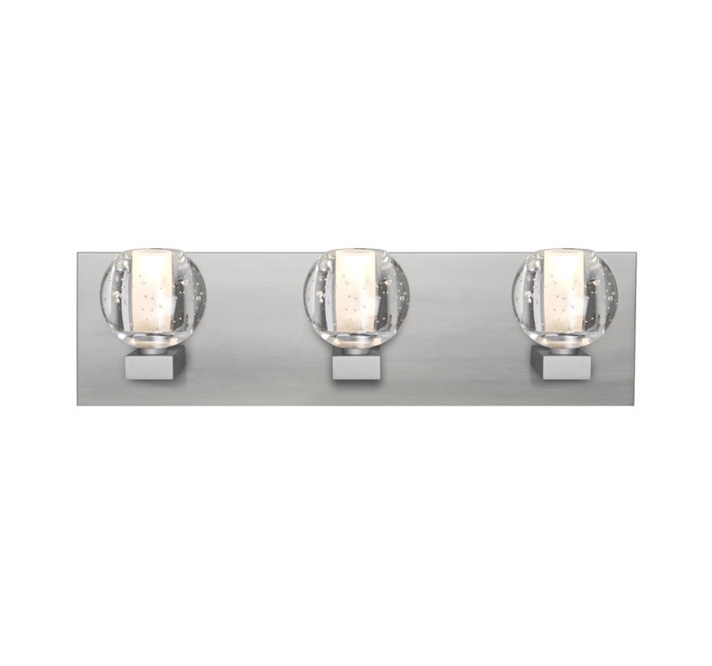 Dayna 3 - Light Dimmable Bath Bar, Satin Nickel, Bubble, Halogen