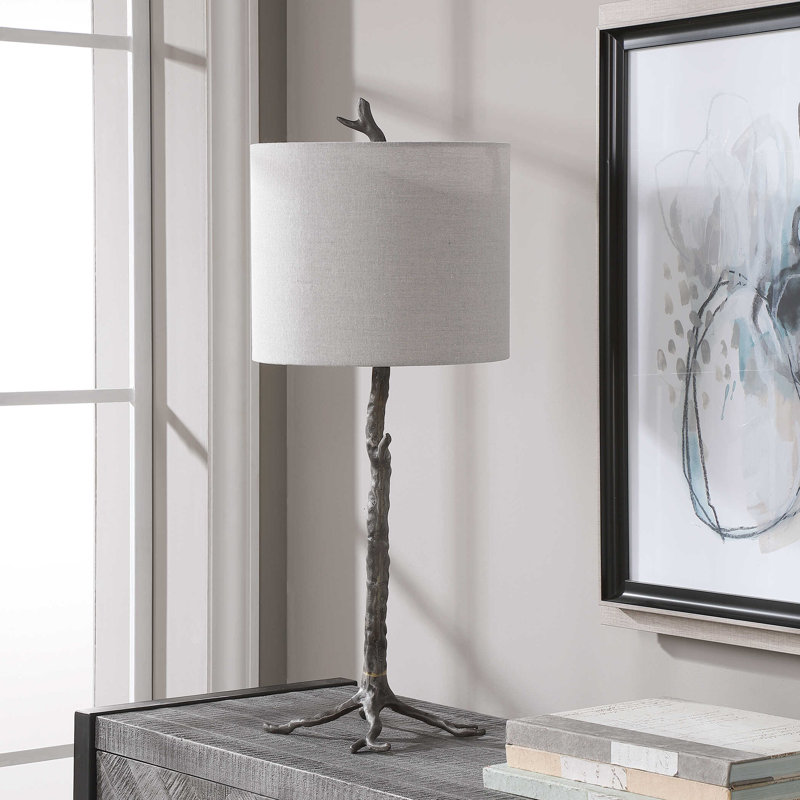 Lampe de table standard 30 po Carlo, Bronze foncé, Beige