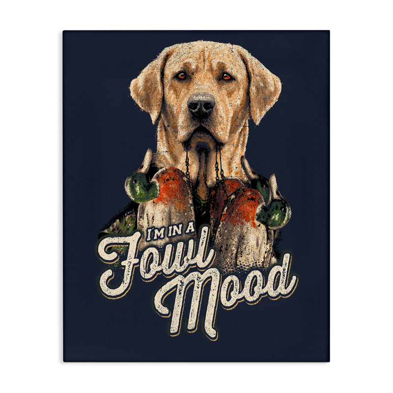 Toile «Fowl Mood Hunting Dog», conception par Jedco Brands, Inc., H 40 po x l 30 po