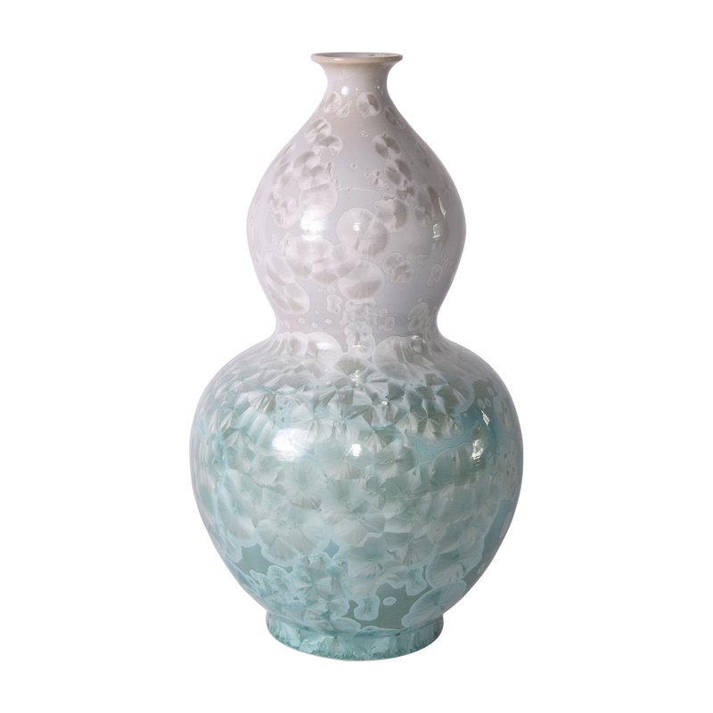 Vase de table intérieur / extérieur vert / gris 17 po