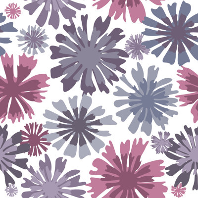 Rouleau de papier peint adhésif et colle 10 pi x l 24 po modern style fleurs Agora