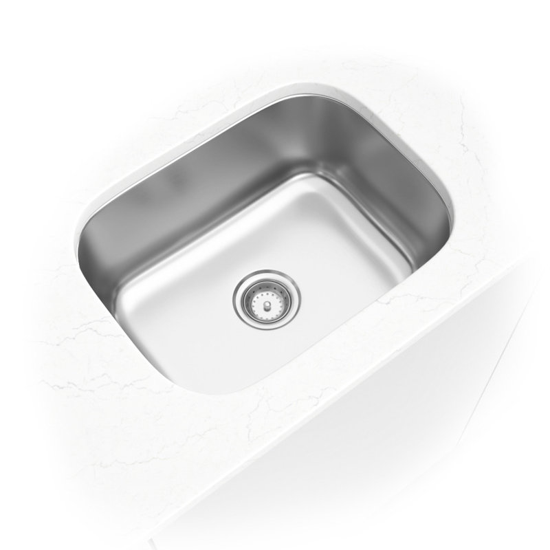 SleekSteel 23 in. x 18 in. 18 Gauge Stainless Steel Undermount Single Bowl Kitchen Sink