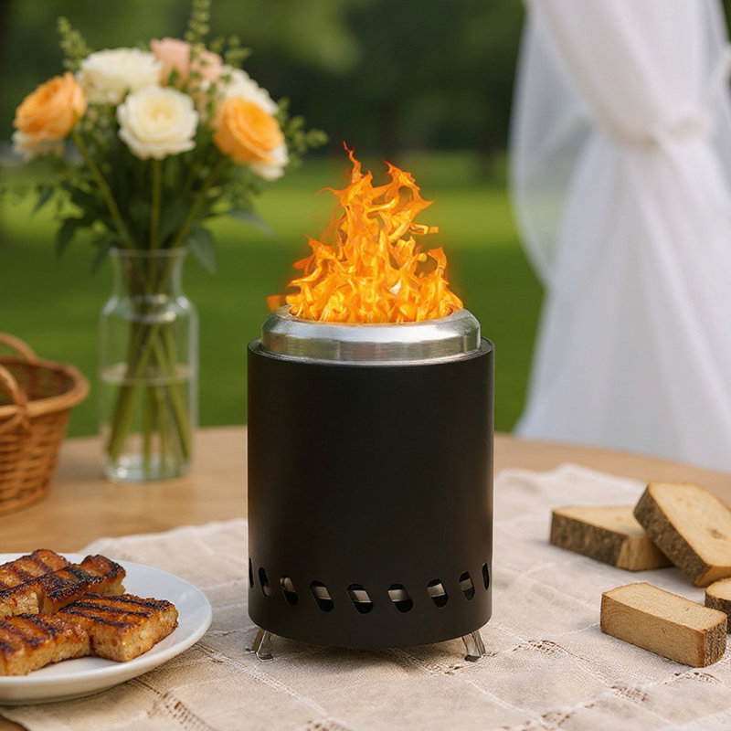 Round Stainless Steel Charcoal Fire Pit