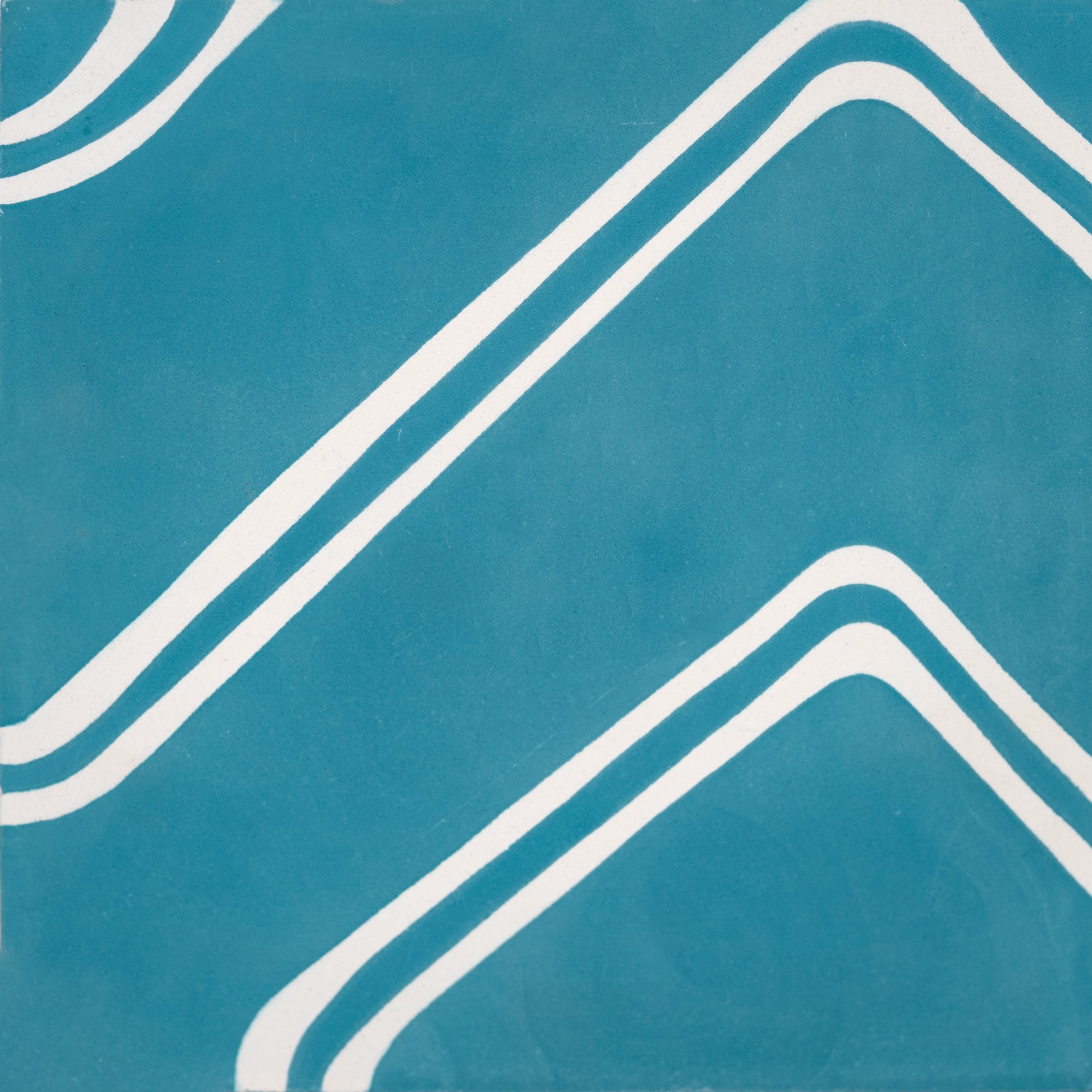 Chawen 8" x 8" Wall & Floor Singular Tile, Blue/White
