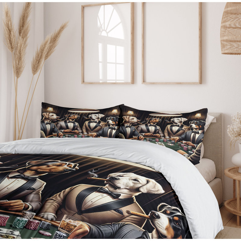 Dog Duvet Cover, Queen Duvet Cover + 2 Standard Shams