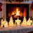 Ceramic Christmas Village Set - 11 Piece Lighted Tabletop Decor With LED Houses & Trees, Winter Scene Farmhouse Display For Holiday Home Decorations