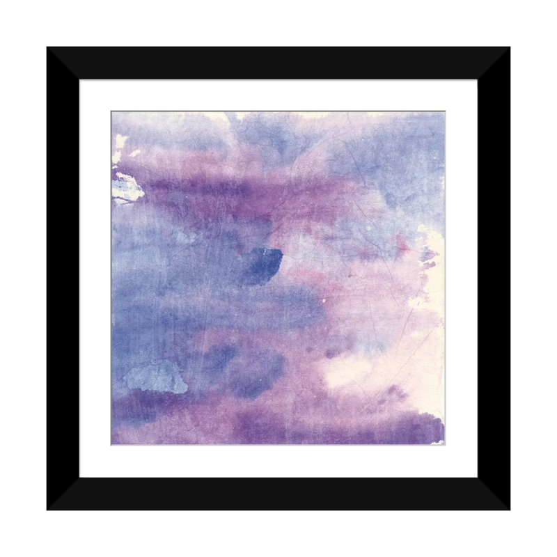 «Purple Haze II», reproduction sur toile, H 18 po x l 18 po x P 1,5 po, Papier d'art encadré noir, Blanc