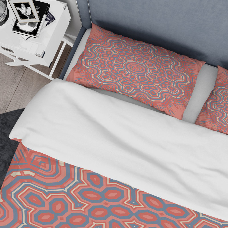 Mandala géométrique Kaleidoscope - ensemble de housse de couette moderne - microfibre de polyester