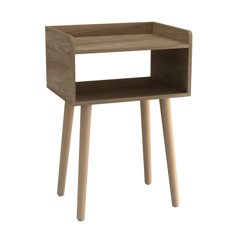 Zilla  40cm W Solid Wood Bedside Table, Natural