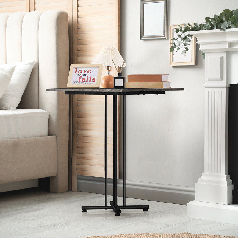 Table carrée de 29,5 po de hauteur pour 4 familles, Noir mat