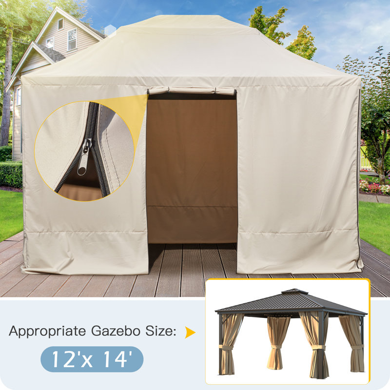Arrêtez les dommages hivernaux! La housse de pavillon de jardin ultime 12 pi x 14 pi crée un espace de rangement supplémentaire pour les meubles de patio