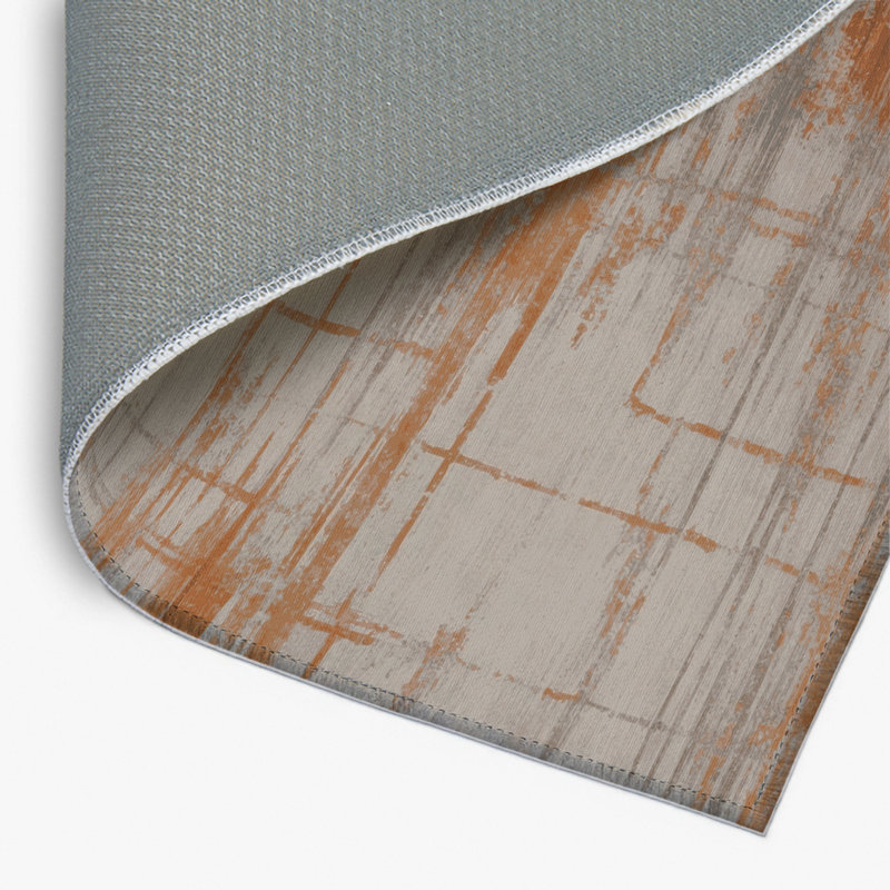 Abstract Gray Indoor and Outdoor Area Rug, Rectangle 8' x 10'