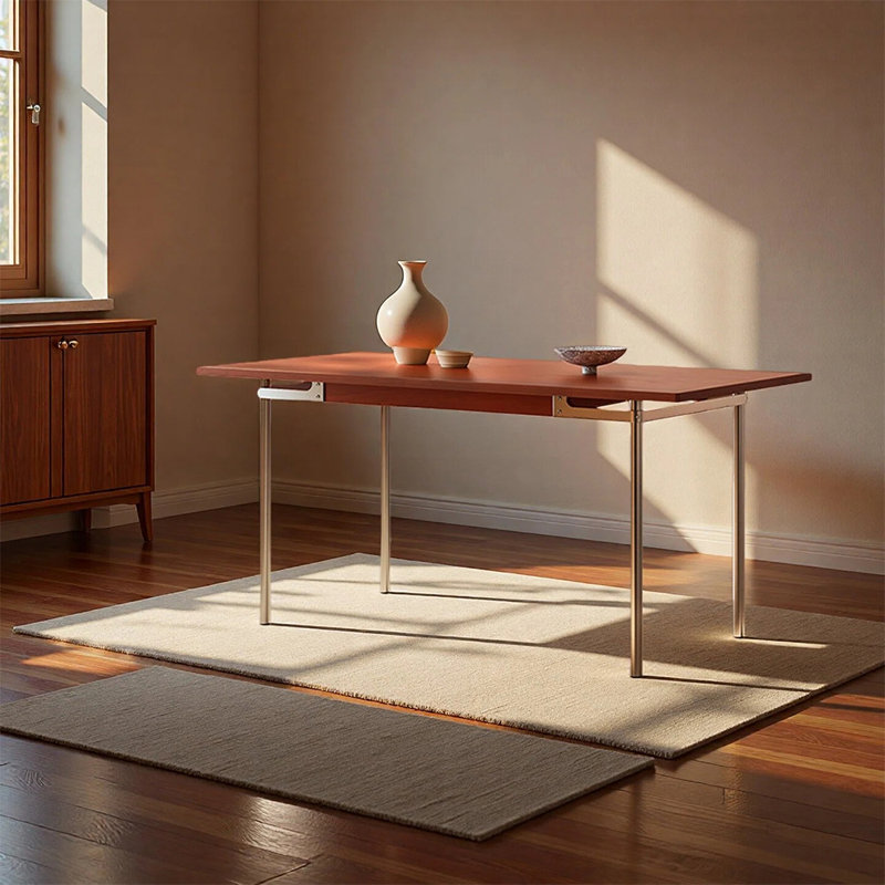 Table de salle à manger simple et luxueuse en bois massif, H 29,52 po x L 70,86 po x l 31,49 po