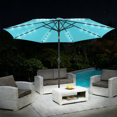 10 ft Solar Patio Umbrellas with Lights