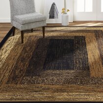 Large Black and Tan Floor Rug - Got Legs Furniture & Décor