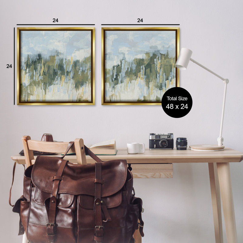 «Abstract Brushed Landscape» par June Erica Vess - Ensemble de 2 reproductions sur toile flottantes, H 25 po x l 25 po