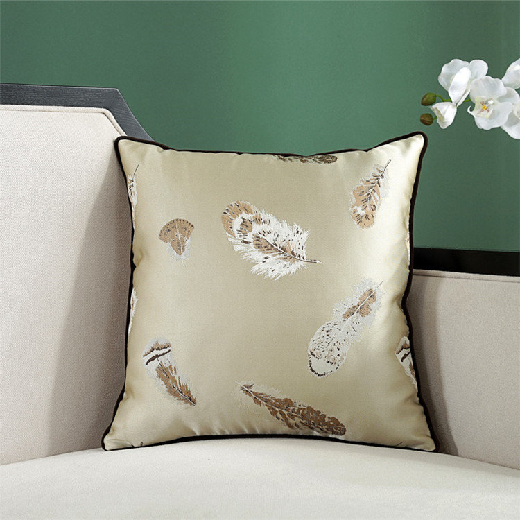 Ensemble de 2 taies d'oreiller en forme de plumes en forme de moules, Beige