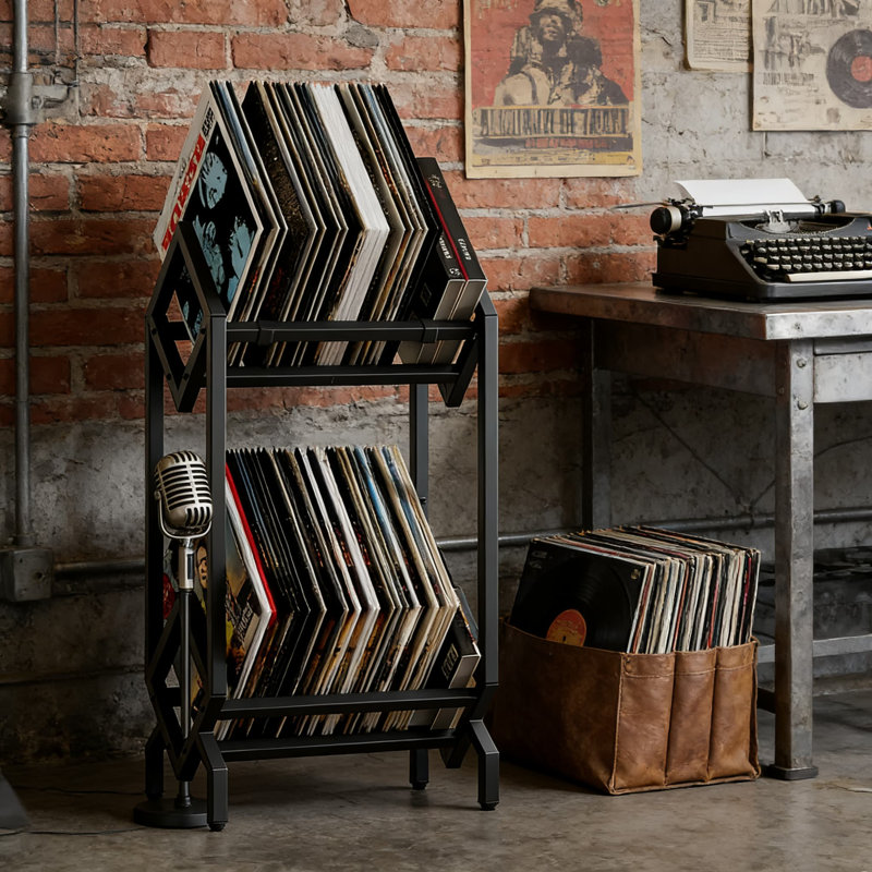 Support de rangement pour disques vinyles et présentoir en vinyle