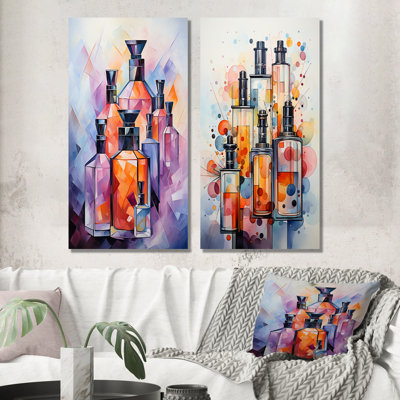 Orange Scented Cubism Perfumes I - Perfumes Canvas Prints Set Of 2